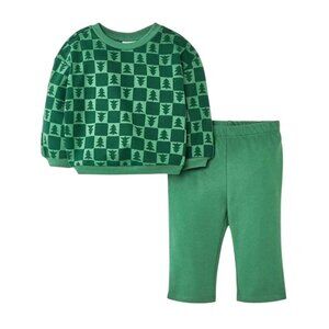 Baby 2pc Fleece Sweatshirt and Pull On Pants Set 0 to 3M Cat & Jack Green Pine T